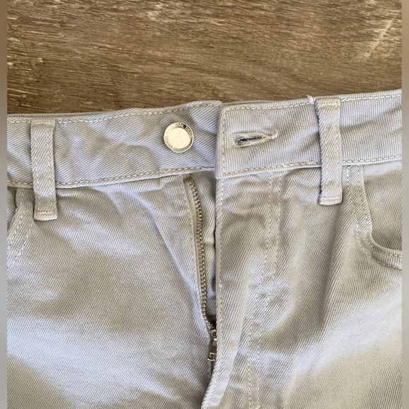 ZARA Split Hem Straight Leg Full Length Mid Rise Pants in Beige/Grey - Picture 4 of 7